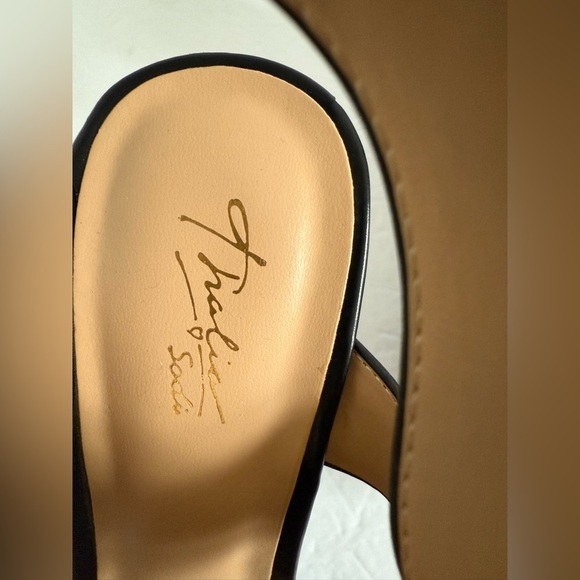 NWOT Black Wedge Heel Platform Sandals with Ankle Straps Size 9.5 - Picture 8 of 13